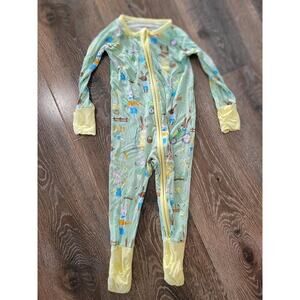 Kids Pajamas with Fun Print - Green and Yellow